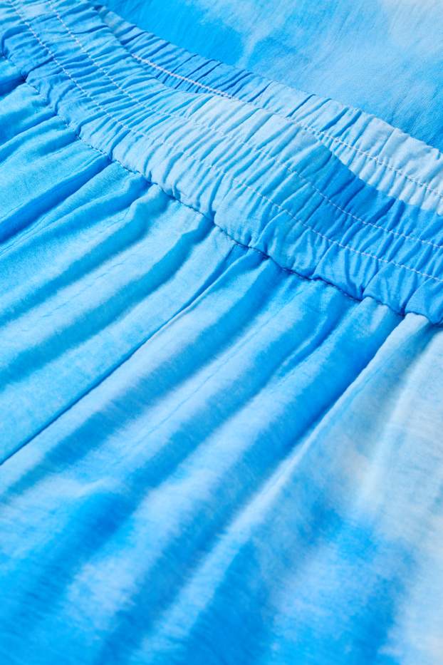 Femei - Pantaloni de stofă - talie înaltă - wide leg - cu model - albastru