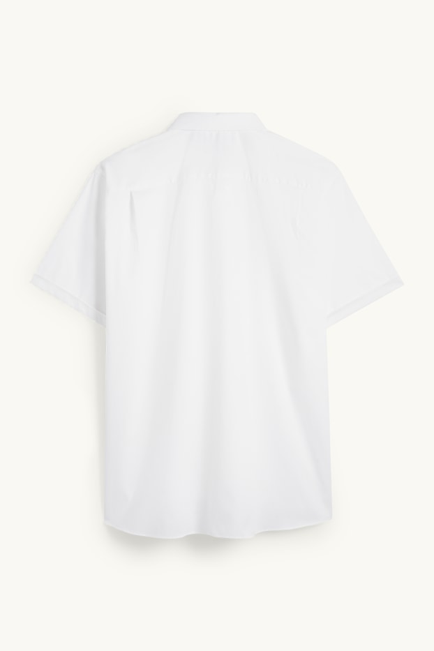 Uomo - Camicia - regular fit - colletto all'italiana - no stiro - tramata - bianco