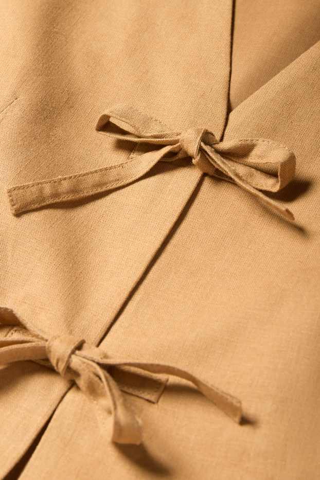 Damen - Business-Weste - tailliert - Leinen-Mix - hellbraun