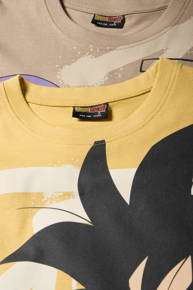 Enfants garçons - Lot de 2- Dragon Ball Z - T-shirts - taupe