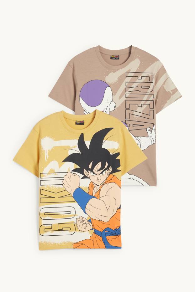 Enfants garçons - Lot de 2- Dragon Ball Z - T-shirts - taupe