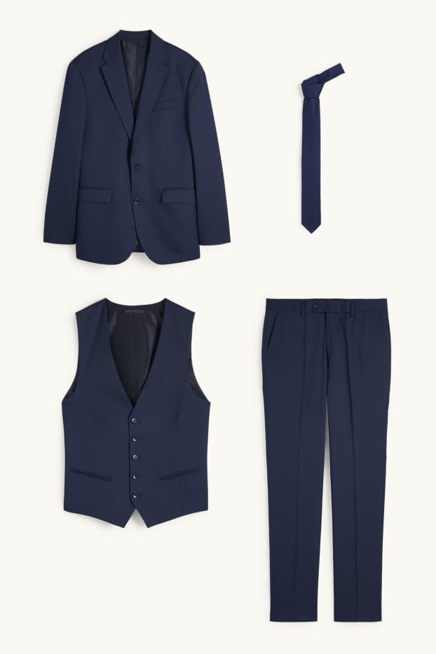 Home - Vestit amb corbata - regular fit - 4 peces - blau fosc