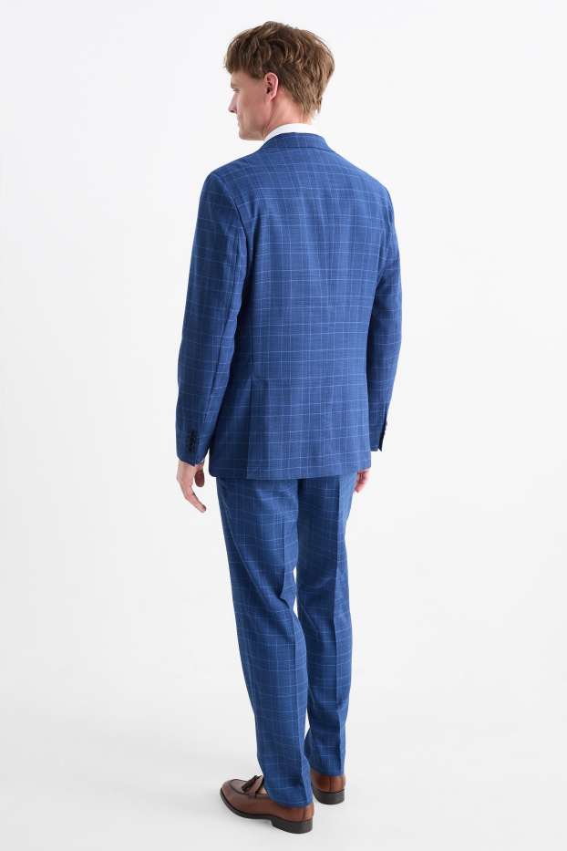 Herren - Anzug mit Krawatte - Regular Fit - Stretch - 4 teilig - dunkelblau