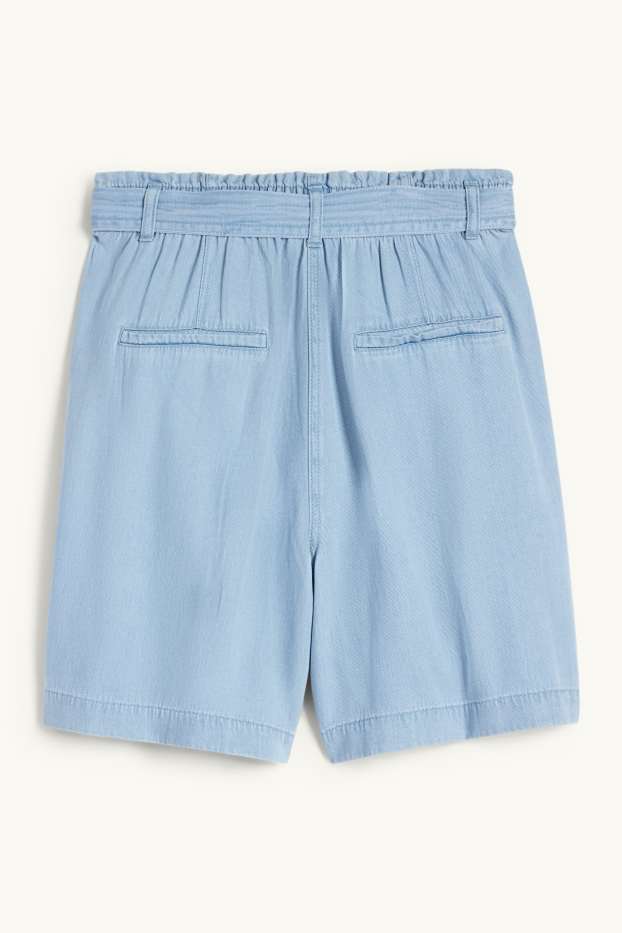 Dames - Korte broek - high waist - jeanslichtblauw