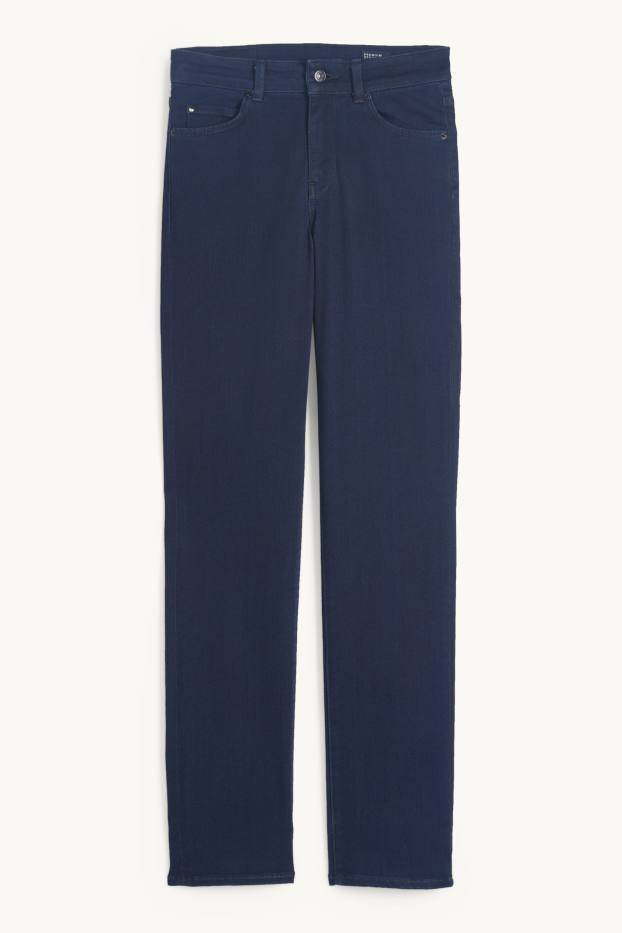 Damen - Premium Denim by C&A - Straight Jeans - Mid Waist - dunkeljeansblau