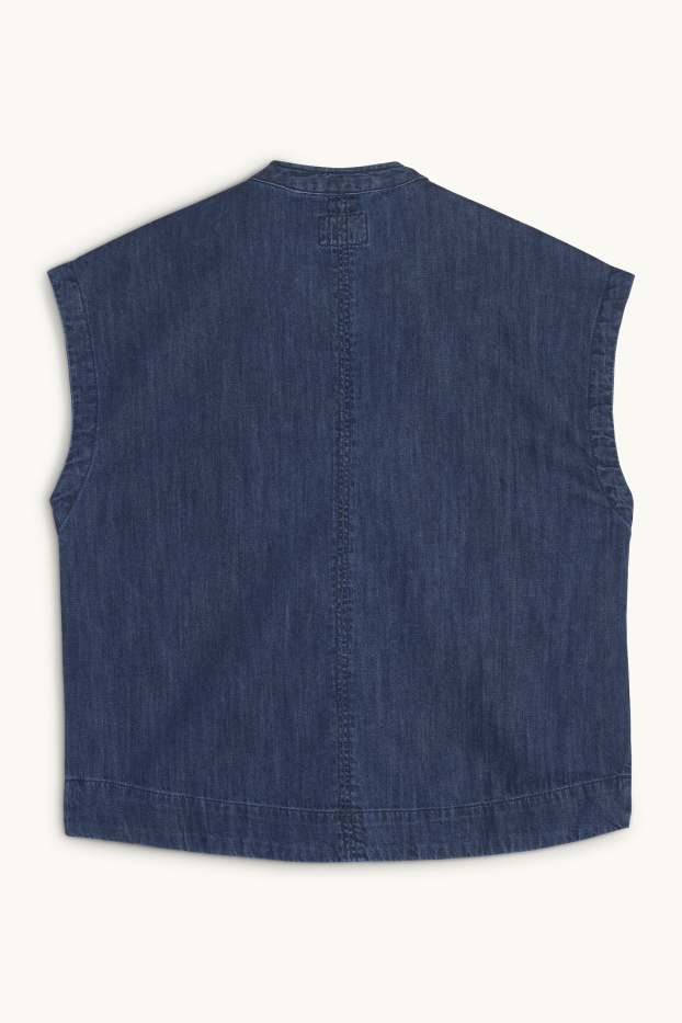 Women - Denim blouse top - denim-dark blue
