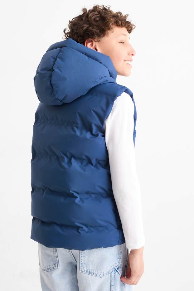 Niños - Chaleco acolchado con capucha - hidrófugo - azul