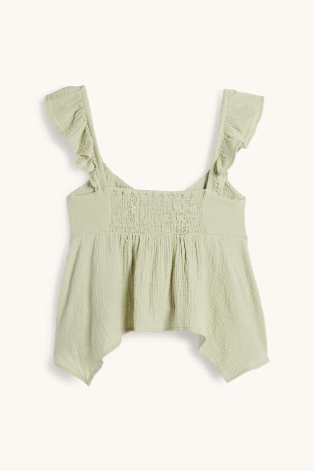 Femmes - Haut en mousseline - vert clair