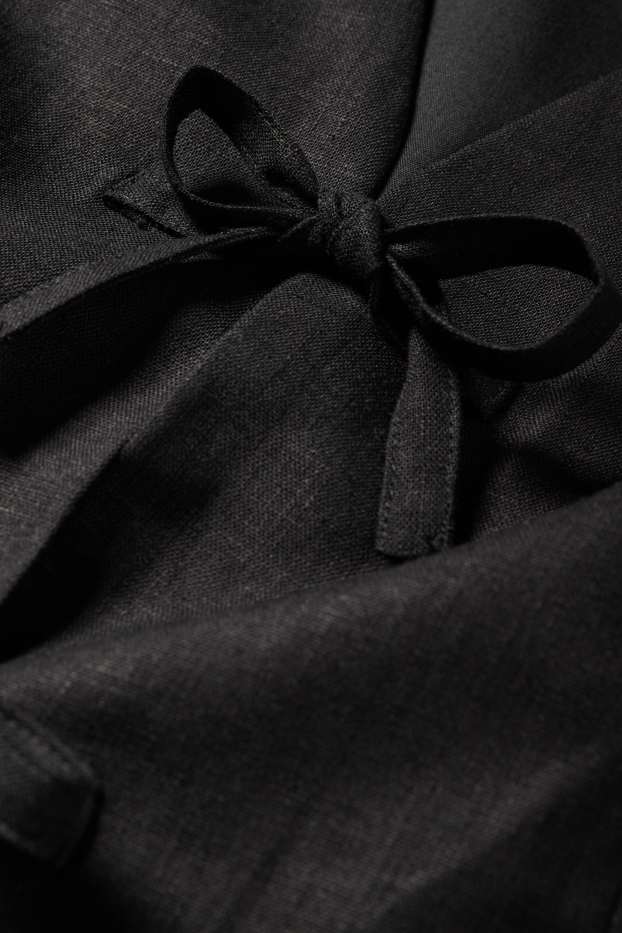 Damen - Business-Weste - tailliert - Leinen-Mix - schwarz