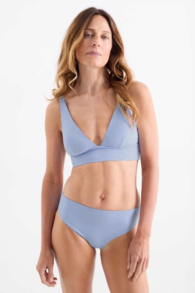 Women - Bikini top - padded - LYCRA® XTRA LIFE™ - ribbed - light blue