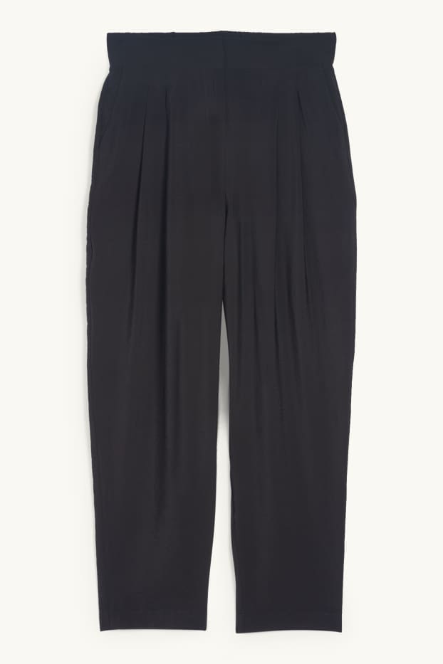 Femmes - Pantalon de bureau - high waist - loose fit - noir