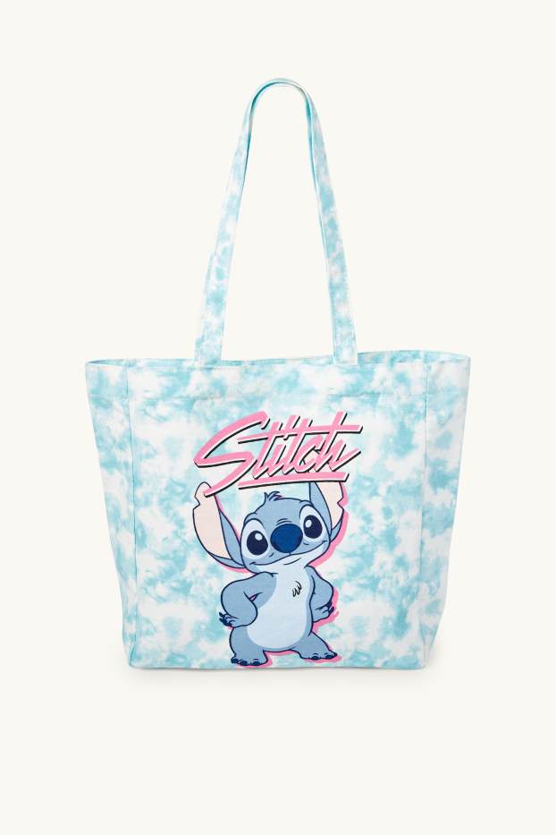 Kinder Mädchen - Lilo & Stitch - Shopper - gemustert - hellblau