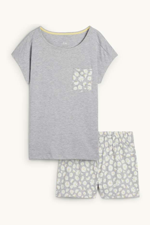 Femmes - Pyjashort - gris clair chiné