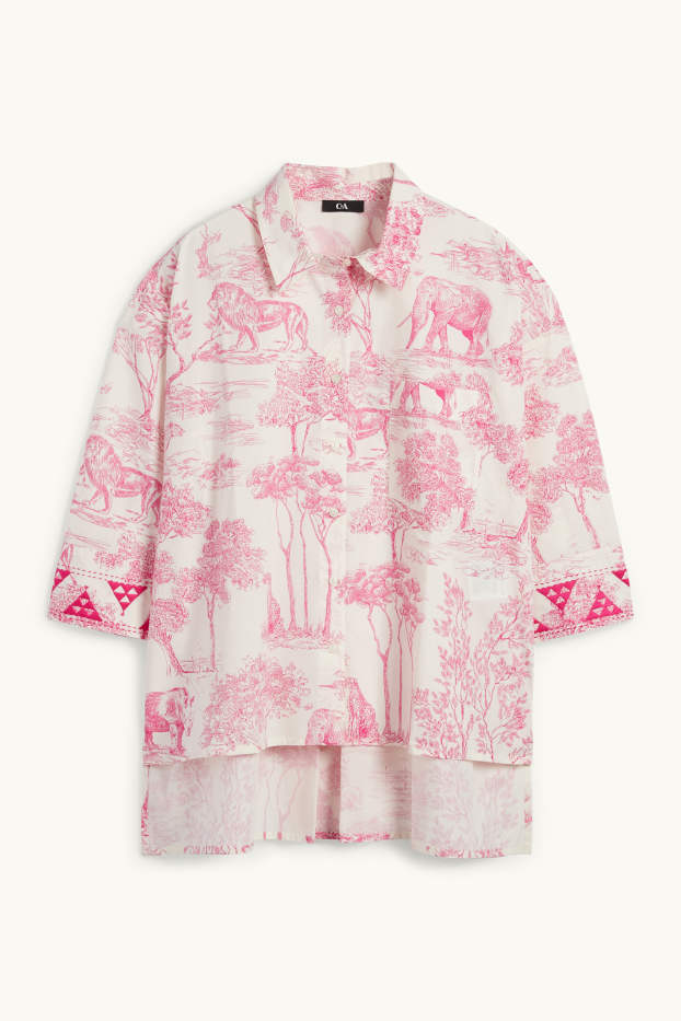 Women - Rangsutra x C&A - blouse - white / rose