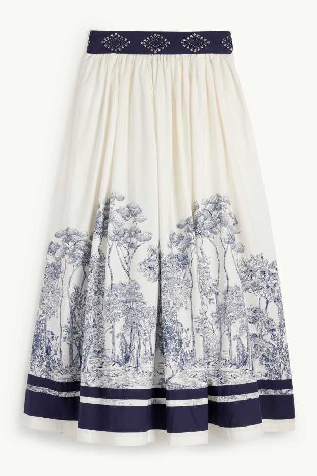 Women - Rangsutra x C&A - skirt - dark blue / creme white