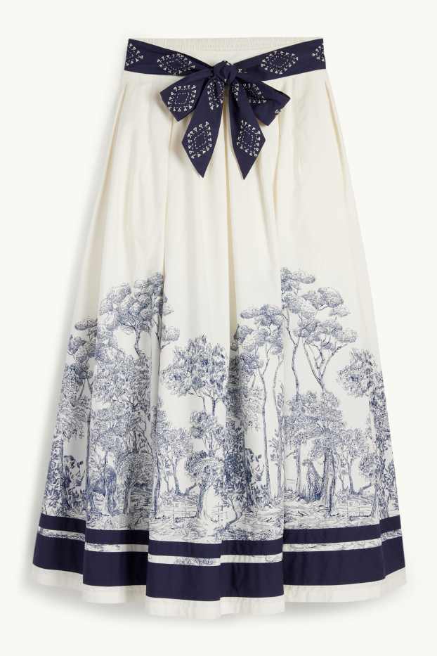 Women - Rangsutra x C&A - skirt - dark blue / creme white