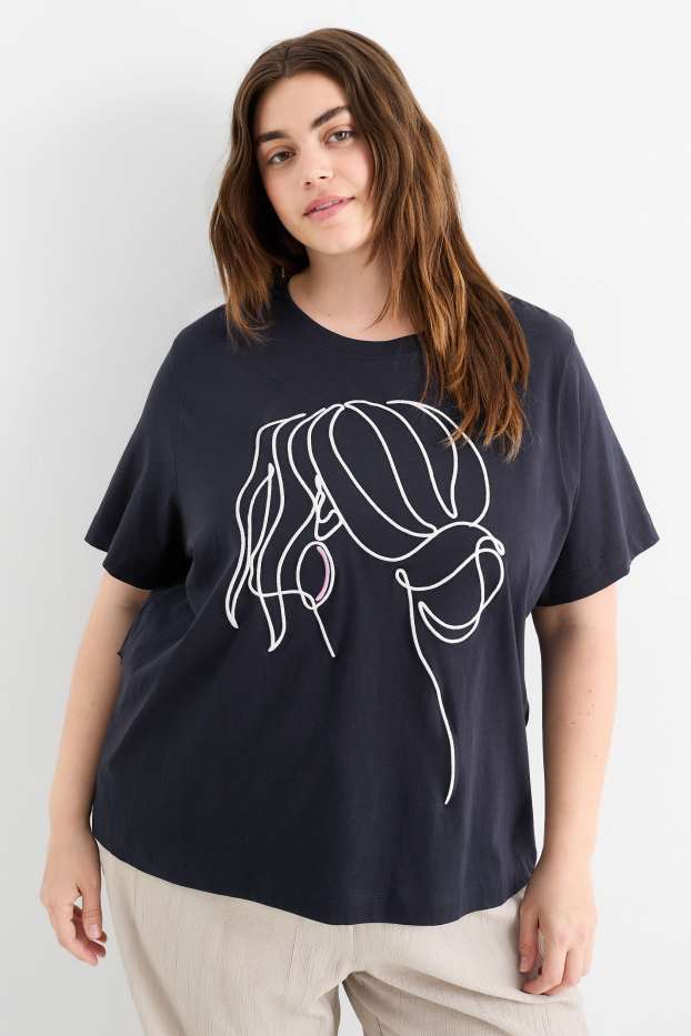 Damen - T-Shirt - Regular Fit - dunkelblau