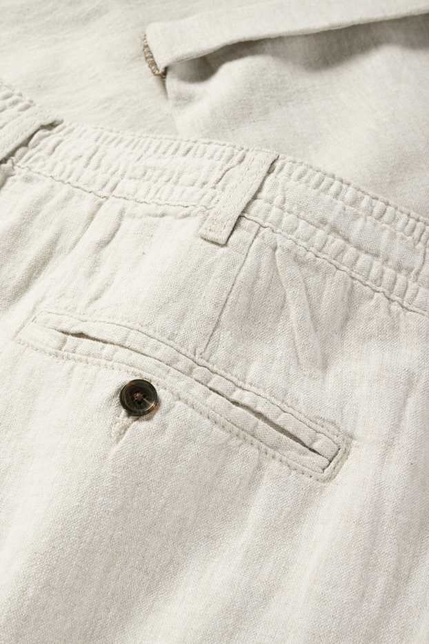 Men - Chinos - regular fit - linen blend - light beige