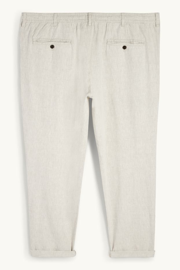 Men - Chinos - regular fit - linen blend - light beige