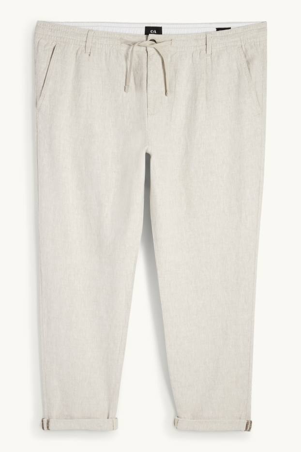 Men - Chinos - regular fit - linen blend - light beige