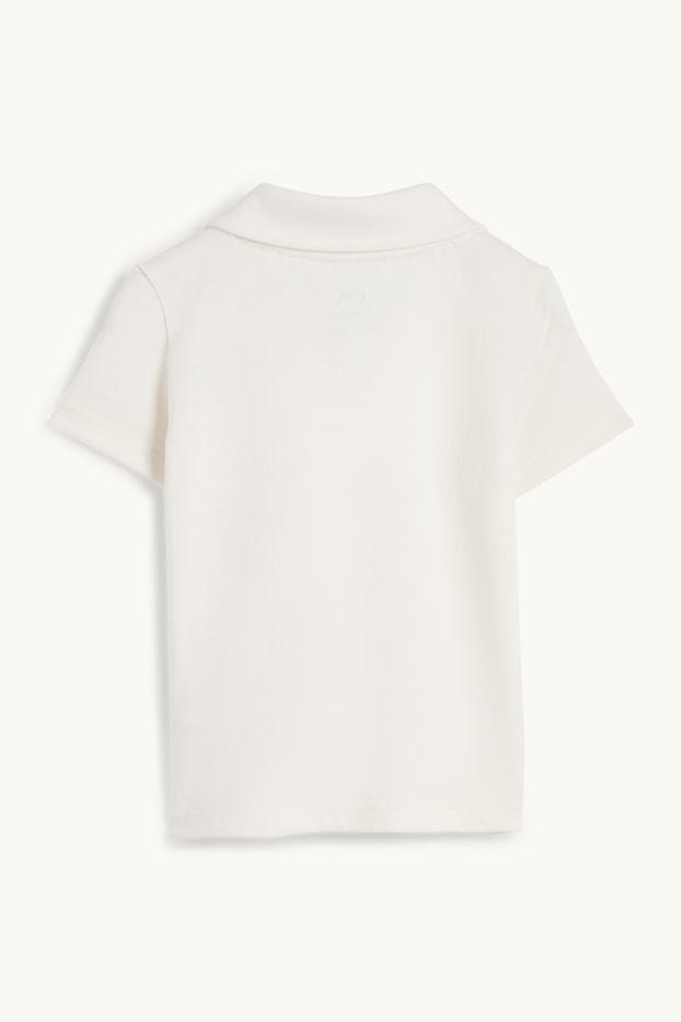 Neonati - Motivo palma - polo neonati - bianco crema