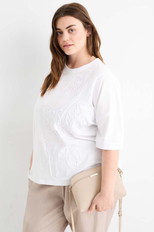 Damen - Umhängetasche - Lederimitat - hellbeige