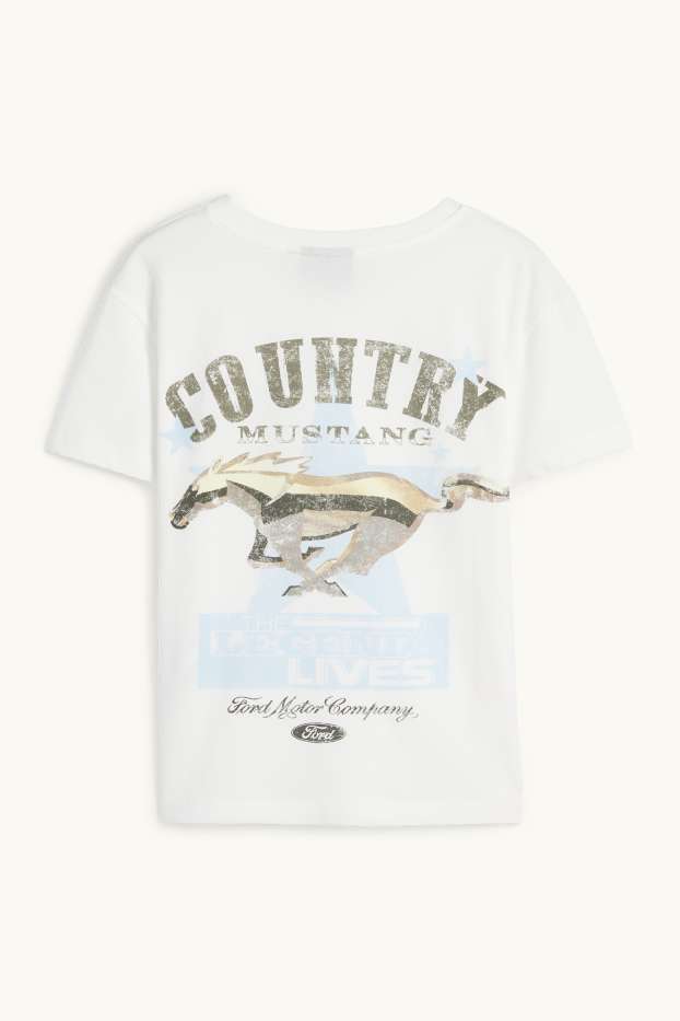 Dames - T-shirt - oversized - Ford - wit