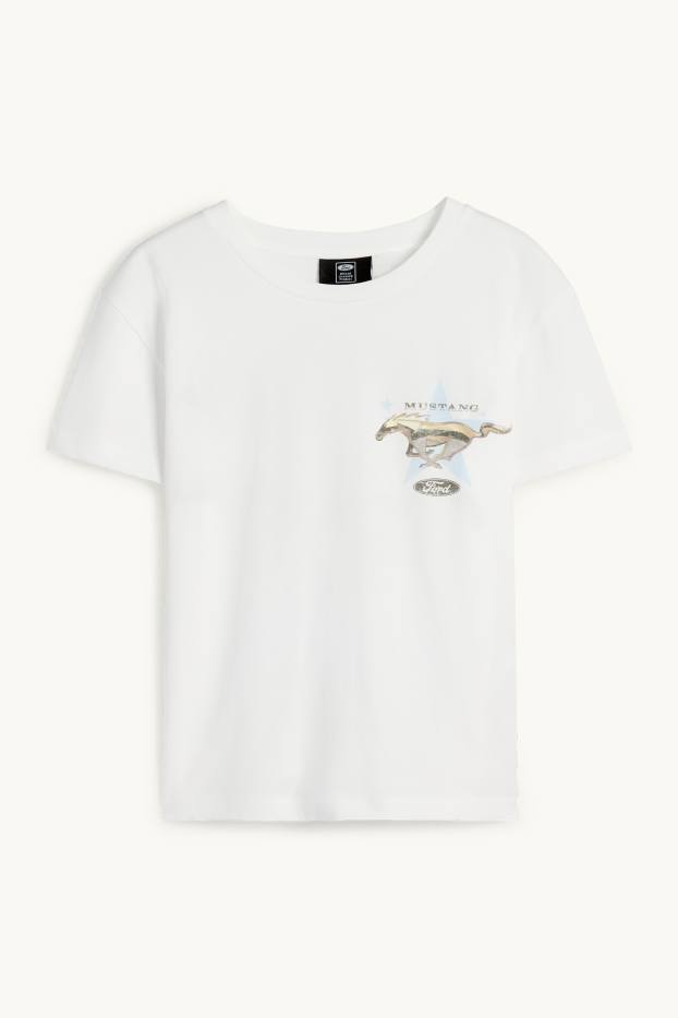 Dames - T-shirt - oversized - Ford - wit