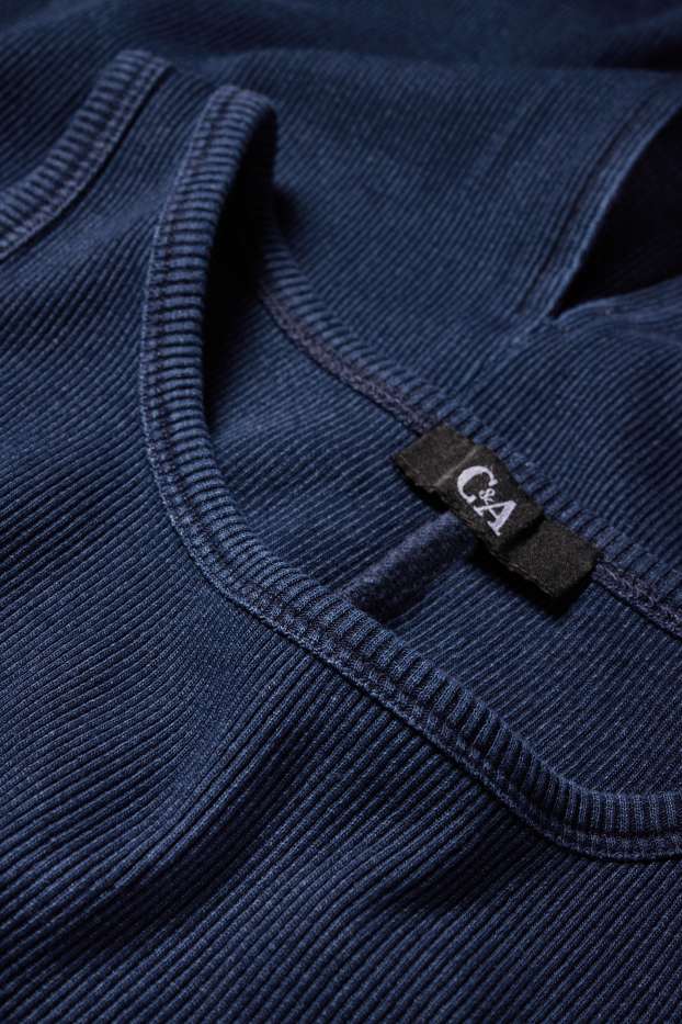 Dona - Vestit ajustat - acanalat - blau fosc