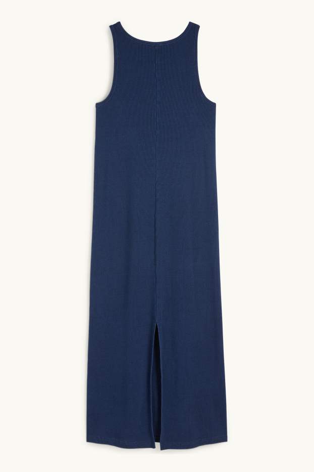 Dona - Vestit ajustat - acanalat - blau fosc