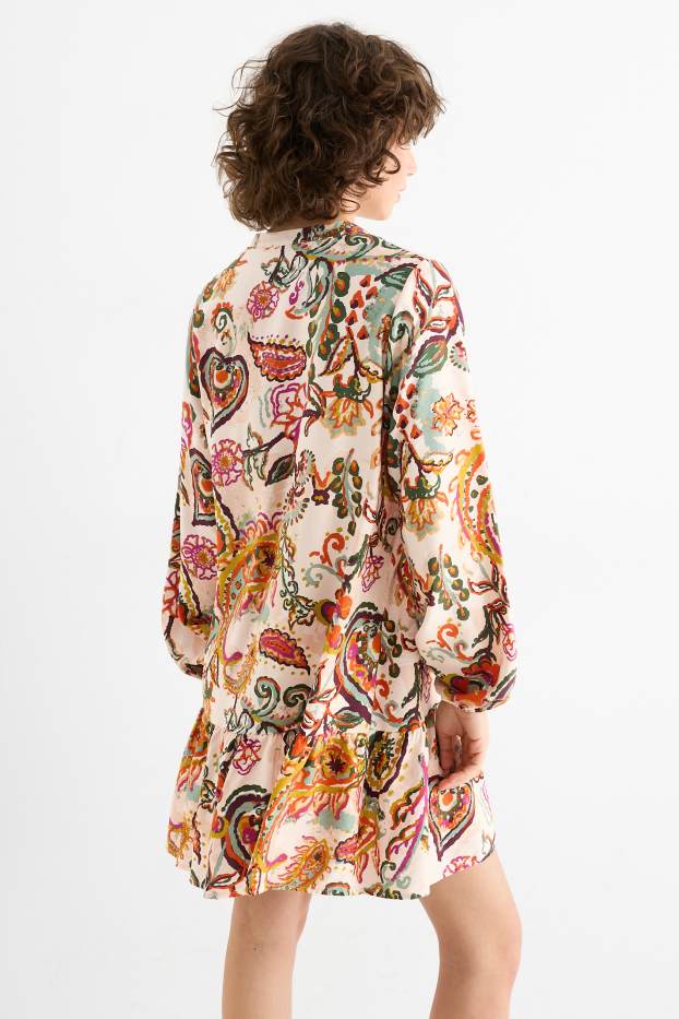 Femmes - Robe à encolure en V - à motif - coloré