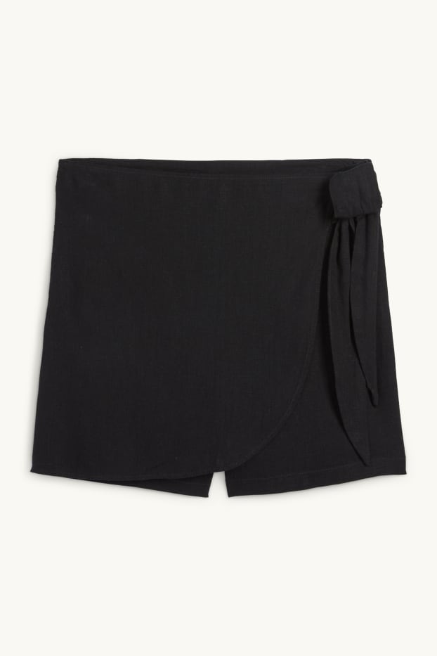 Dames - Skort met linnengehalte - zwart