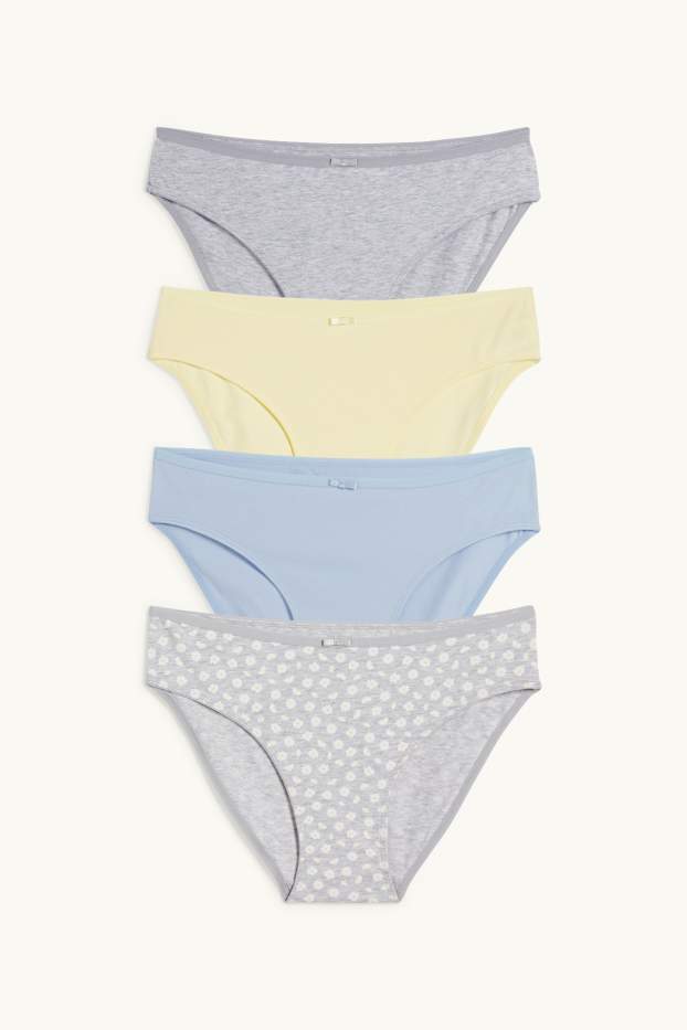 Women - Multipack of 4 - knickers - light gray-melange