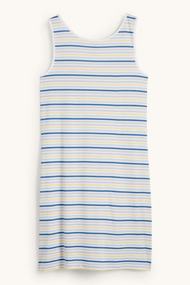 Mujer - Camisón - de rayas - azul / gris