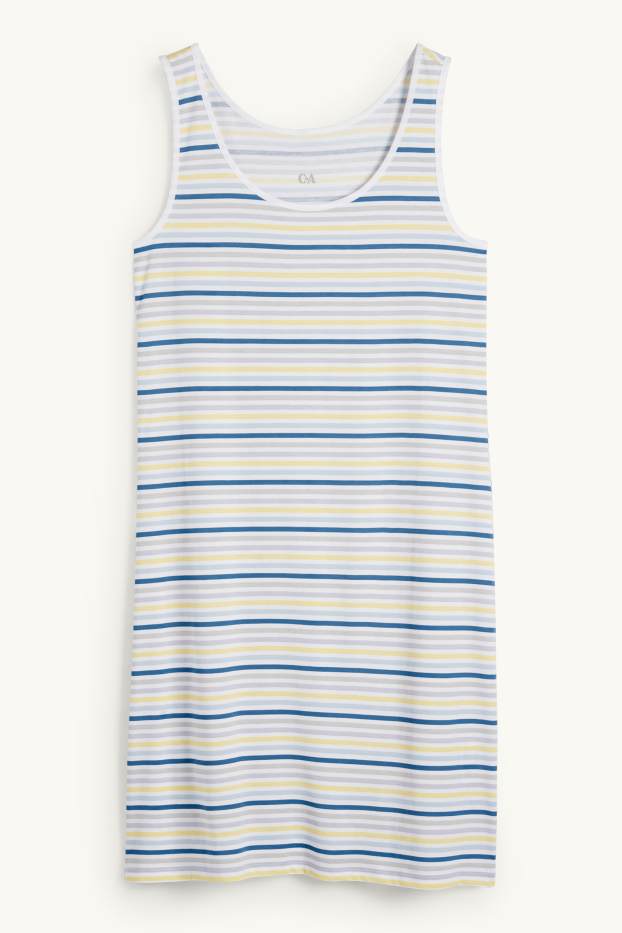 Mujer - Camisón - de rayas - azul / gris