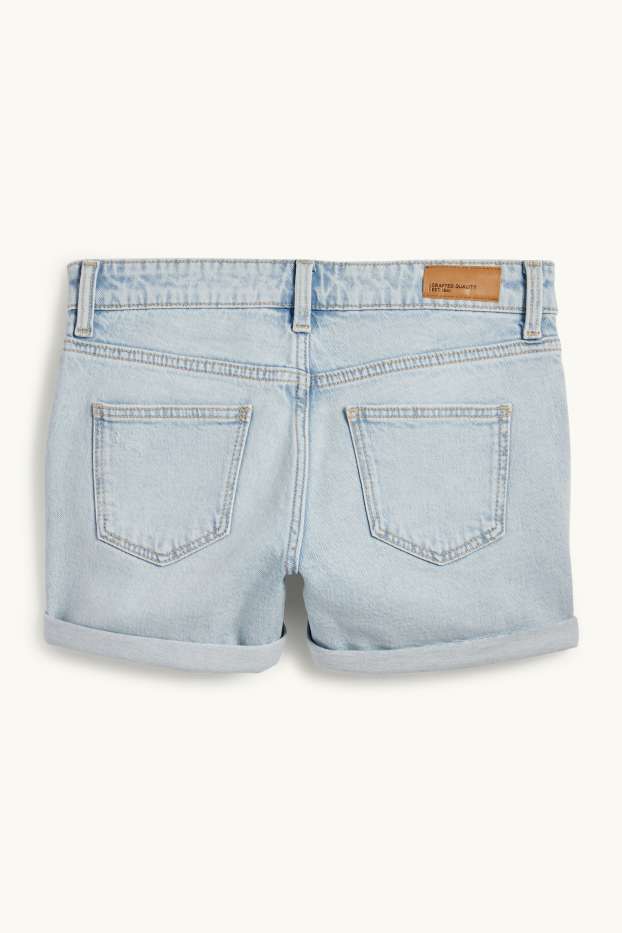 Children Girls - Denim shorts - denim-light blue