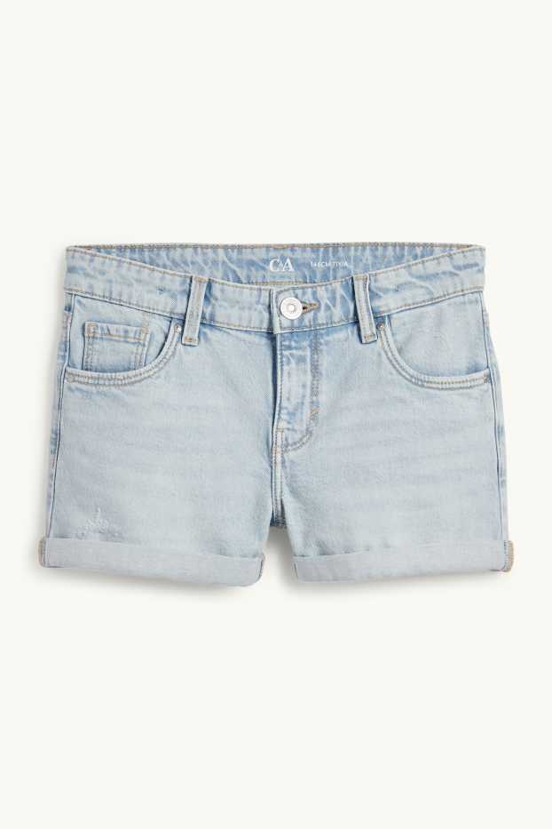 Children Girls - Denim shorts - denim-light blue