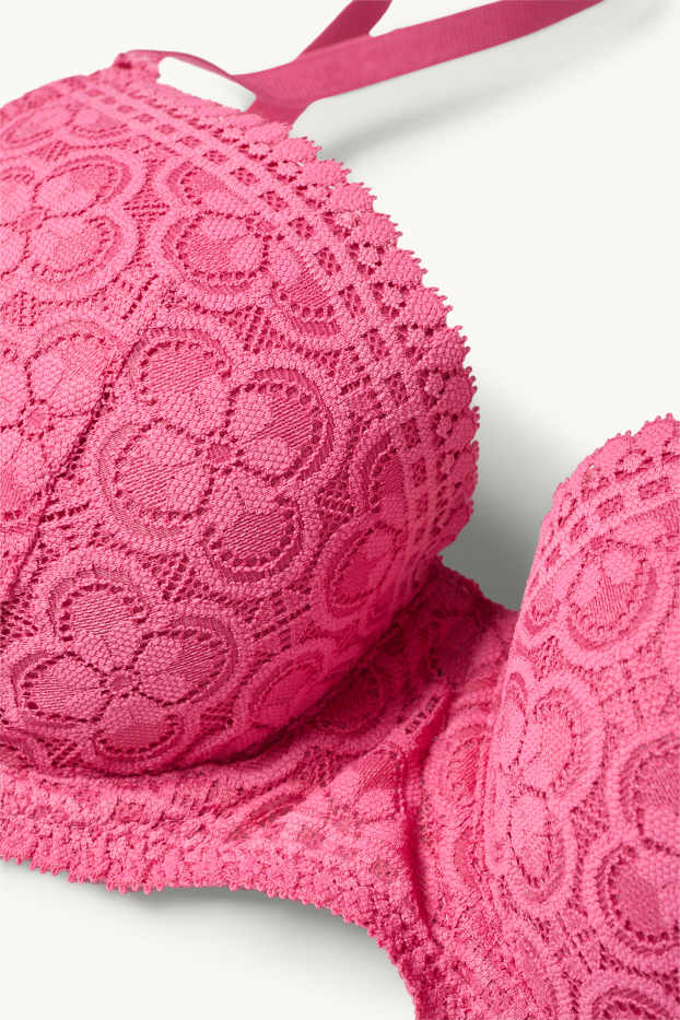 Donna - Reggiseno con ferretti - DEMI - imbottito - fucsia