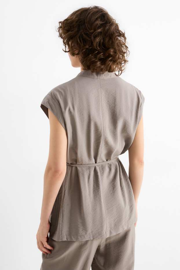 Femmes - Gilet sans manches - relaxed fit - gris