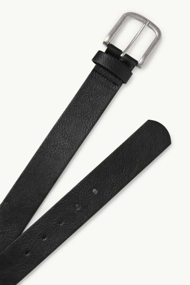 Herren - Gürtel - Lederimitat - schwarz