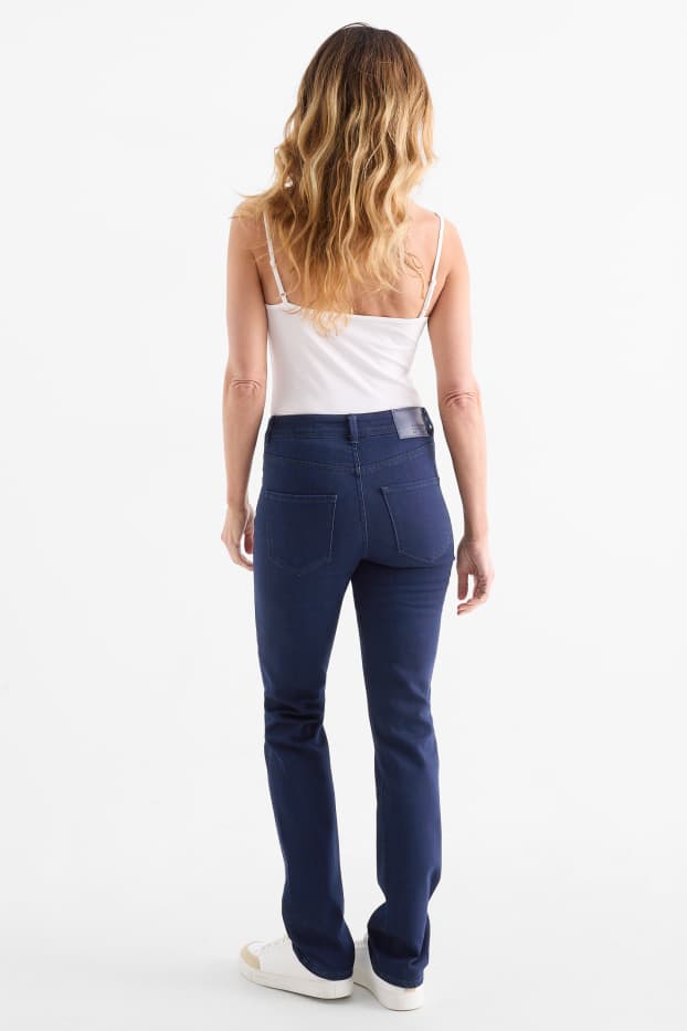 Damen - Premium Denim by C&A - Straight Jeans - Mid Waist - dunkeljeansblau
