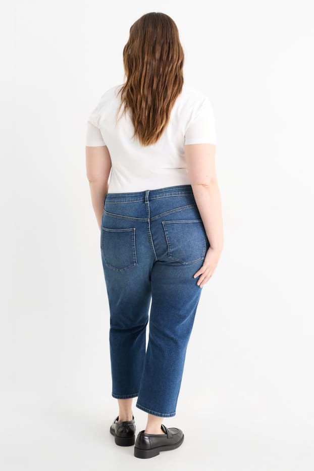 Women - Slim jeans - mid-rise waist - blue denim