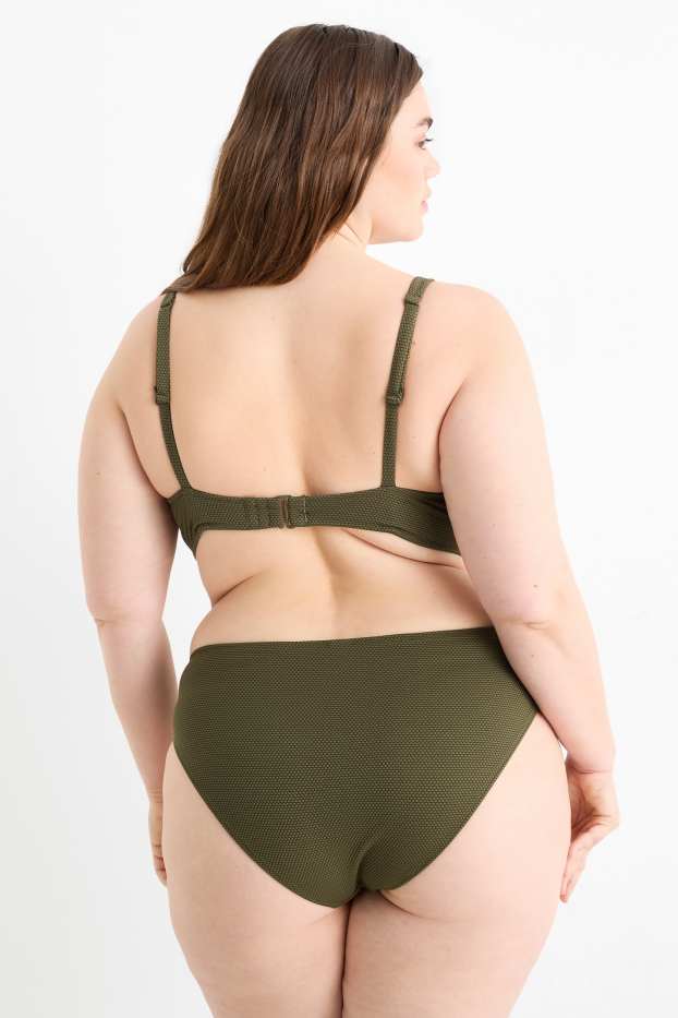 Damen - Bikini-Top mit Knotendetail - LYCRA® XTRA LIFE™ - wattiert - dunkelgrün