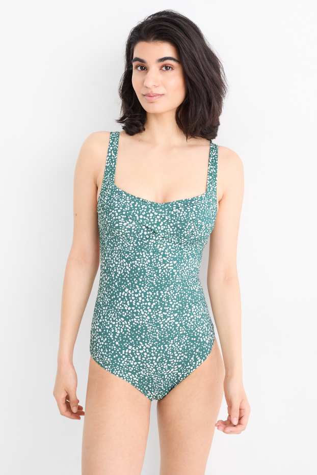 Damen - Prothesen-Badeanzug - LYCRA® XTRA LIFE™ - gepunktet - grün