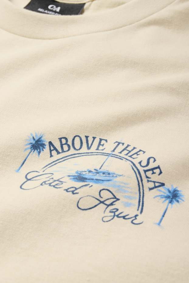 Hommes - T-shirt - relaxed fit - beige clair