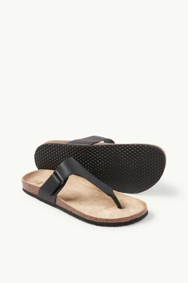 Home - Xancletes - pell sintètica - negre