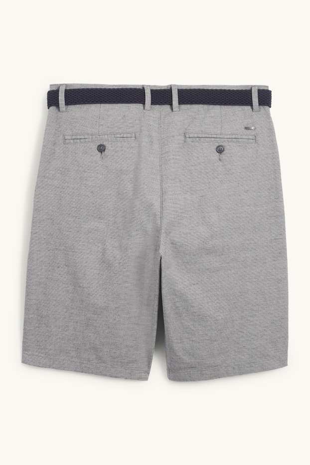 Uomo - Shorts con cintura - grigio