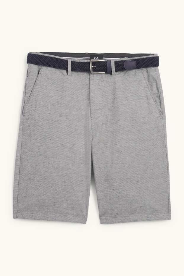 Uomo - Shorts con cintura - grigio