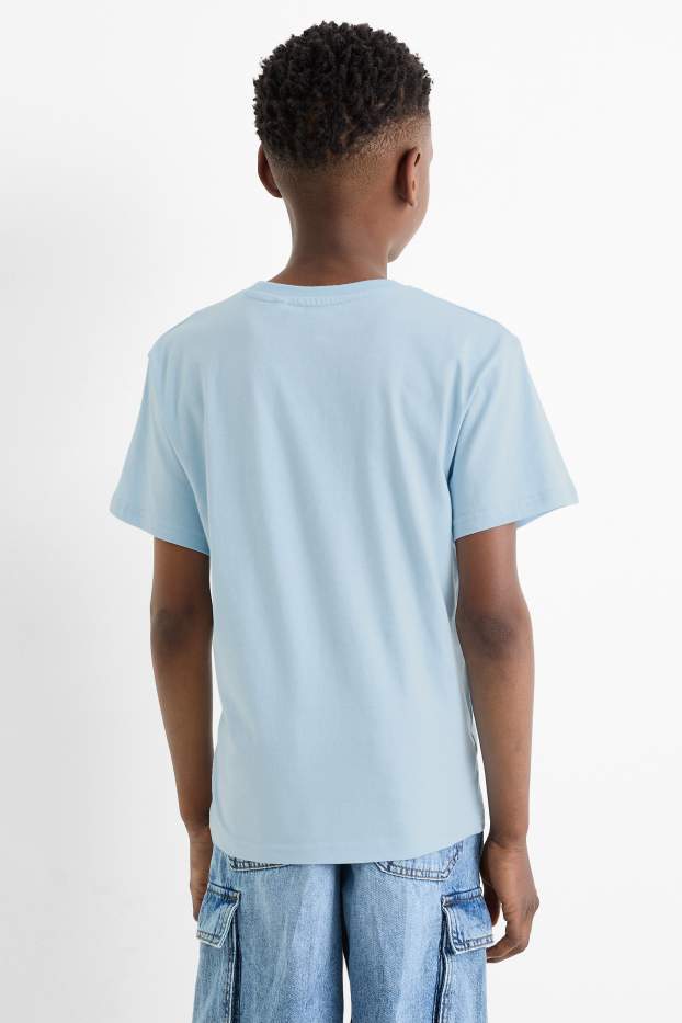 Kinderen: jongens - Set van 2 - surfer en skater - T-shirt - roze / blauw