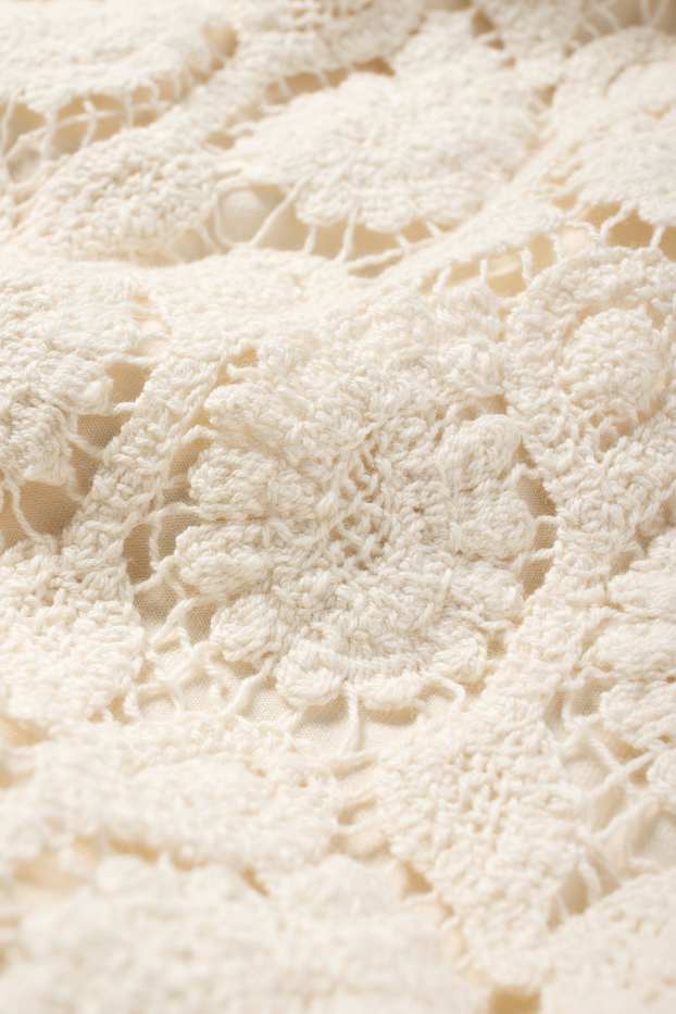 Femmes - Robe crochetée - blanc crème